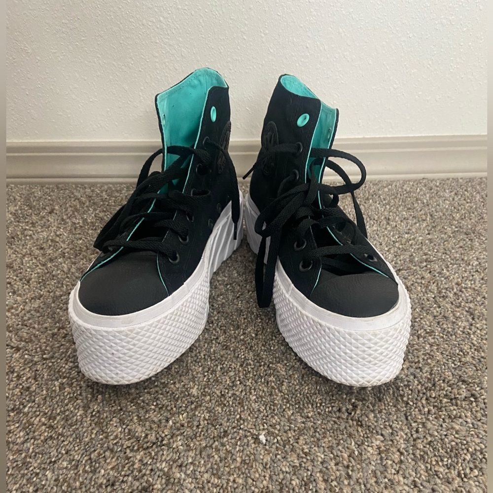 SOLD Platform converse high tops, worn once.